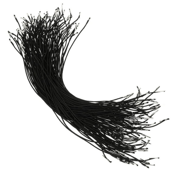 Raindrops 100pcs Elastic Barbed Cord with Findings Stretch Cord with Metal Ends Metal Barbs Barbed Fasteners for Binding Hanging Findings Black