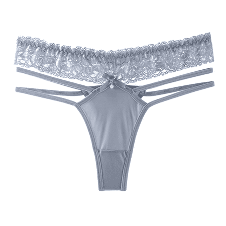 Fulorrnie Underwear for Women No Show Thong Seamless Comfort Panty G String Banded Waist Waistband Stretchable Panties  Grey  XL
