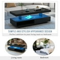 thumbnail image 3 of Harper & Bright Designs Rectangle LED Coffee Table with Storage, Modern Black Coffee Table with LED Lights, Center Table with 2 Drawers and Display Shelves for Living Room, 3 of 14