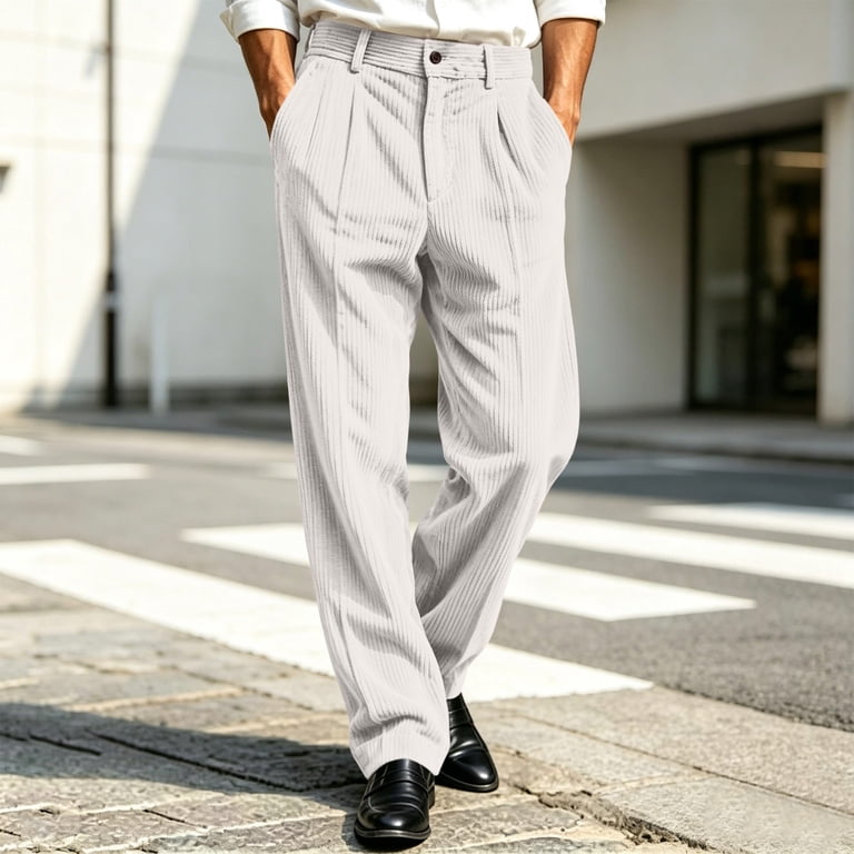 Zynoxe Work Pants for Men with Pockets Classic Button Zipper Fly