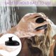 thumbnail image 2 of Cepillo masajeador del cuero cabelludo con cerdas de silicona suave, exfoliante capilar resistente al agua para la ducha, color negro y morado., 2 of 5