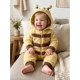 thumbnail image 3 of Cjfdfy Toddler Baby Boys Girls Halloween Bee Costume Cute Fleece Long Sleeve Hooded Jumpsuit Infant Snowsuit Halloween Cosplay Clothes Warm Fall Winter Clothes Cute Bee Hooded Zipper Jumpsuit, 3 of 9