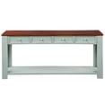 thumbnail image 4 of Buffet Cabinet Sideboard Console Table for Entryway, Kitchen Storage Cabinet with 4 Drawers, Bottom Shelf, Home Furniture Console Table, Upgrade Solid Wood Frame & Legs,64"x15"x 30", Light Blue, Q7153, 4 of 12