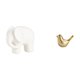 thumbnail image 1 of Colección De Figuras De Animales: Elefante De Cerámica Y Pájaros Dorados. Adorno Moderno Para El Hogar, Ideal Para Estantería, Mesa, Oficina, Sala De Estar O Como Regalo De Inauguración., 1 of 7