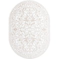 thumbnail image 2 of Rugs.com Hermitage Collection Rug – 7' x 10' Oval Snow White Medium Rug Perfect For Living Rooms, Large Dining Rooms, Open Floorplans, 2 of 9
