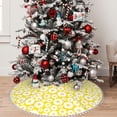 thumbnail image 5 of Rocae Daisies Flowers for Christmas Tree Skirt with Pom Pom Trim for Holiday Party for Holiday Home Decor Indoor Outdoor-30", 5 of 7