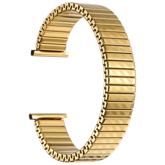 Uxcell Expansion Watch Bands 20mm Stainless Steel Stretch Watch Replacement Straps Wristwatch Strap Wave Pattern for Women Men, Gold