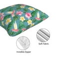 thumbnail image 4 of Throw Pillow Covers, Pink Yellow Flower Hummingbird Soft Square Pillow Cases with Invisible Zipper for Couch Bed Sofa, Farmhouse Fall Home Decor 12"x12", 4 of 7