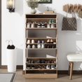 thumbnail image 4 of Zateety 3-Drawer Shoe Storage Cabinet 3-Tier Wood Shoe Rack Storage Organizer for Entryway, 4 of 12