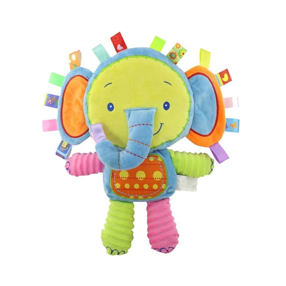 Soft Plush Bunny Baby Toy with Colorful Tags for Sensory Development,Perfect Cuddly Gift for Infants and Toddlers