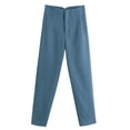thumbnail image 4 of YFELWZ Pantalons Décontractés Formels Taille Haute pour Femmes Grande Taille, Bleu TP, 4 of 4