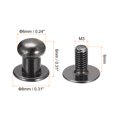 thumbnail image 2 of Unique Bargains 6mm Ball Head Stud Rivets Screw Back, 50Pack Round Head Button Nipple Rivet, Metallic Black, 2 of 7