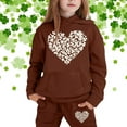 thumbnail image 2 of TSADFHJI Tenues d'Automne Robes d'Été pour Filles Taille 10-12 Rouge Ensemble à Capuche Imprimé Saint-Patrick 4-5 Ans Café, 2 of 4