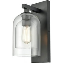 Farmhouse Wall Sconce Lighting Black Wall Light with Double Glass Shade
