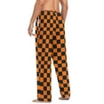 thumbnail image 7 of joogoo Men's Pajama Pants Orange Checkered Grid Pattern Soft Long Sleep Lounge Pjs Bottoms 2XL, 7 of 7