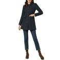 thumbnail image 2 of INSPIRE CHIC Manteau Mi-Long à Simple Boutonnage pour Femme à Col Peter Pan Bleu Foncé m, 2 of 5