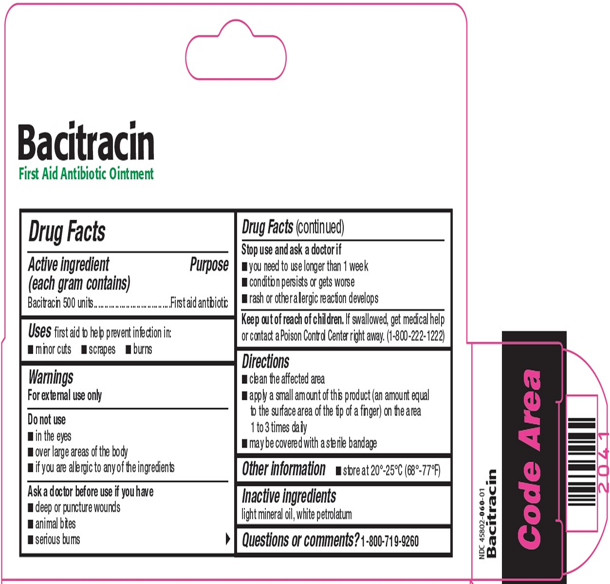 Bacitracin Ointment First Aid Antibiotic Prevent Infection Minor Cut 0