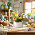thumbnail image 1 of Holiday Saving WIZUTIZ Spring Easter Small Potted Plants Simulation Plants Fake Flowers Decorative Ornaments Home Living Room Desktop Bonsai Multicolor, 1 of 5