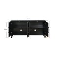 thumbnail image 5 of Wooden Cabinets, Carved Flower Door Large Storage Cabinet With Metal Handle Suitable For Living Room, Kitchen, Entryway(BLACK), Black Living Room Cabinets,Mdf Cabinets With Doors, 5 of 11