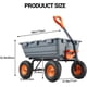 thumbnail image 3 of Historyli Carro de volteo de polietileno resistente de 800 lb con liberación rápida y neumático, carro utilitario todoterreno para jardín/granja, gris, 3 of 8