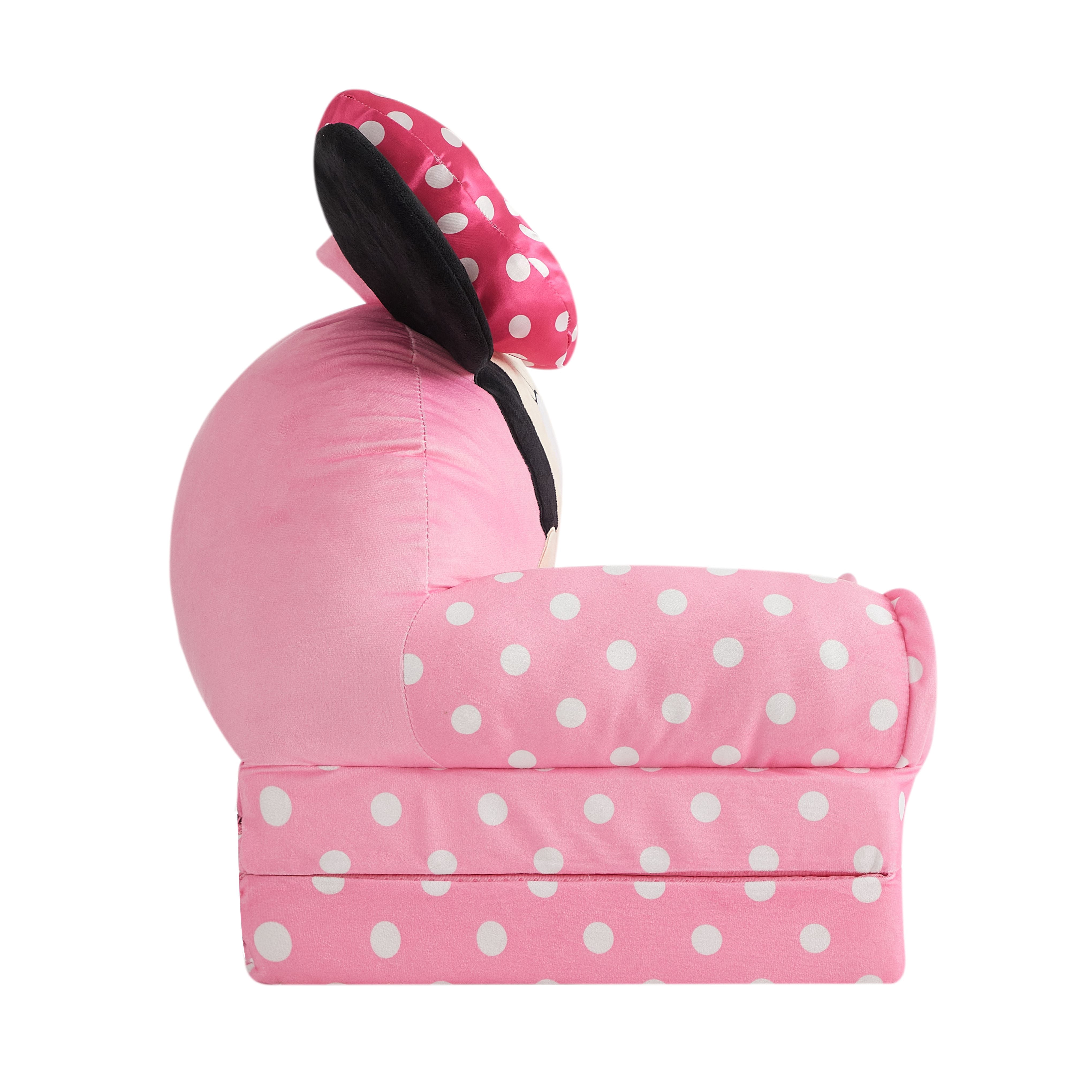 Minnie Mouse 2-in-1 Polyester Flip Out Chair for Kids, Pink