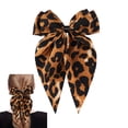 thumbnail image 6 of Xinwanna Women Hair Pin Bowknot Decor Leopard Print Satin Ribbon Bow Hair Barrette Large Bow Clip Hair Accessories (Beige), 6 of 12