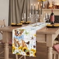 thumbnail image 2 of Table Runners 90 Inches Long Dress Scarves, Sunflowers Dog Farmhouse Coffee/Dining/Kitchen Table Runner for Living Room, Spring Watercolor Floral Stars Colorful Plaid 13x90 Inch, 2 of 9