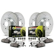 Power Stop Front and Rear Z26 Street Warrior Brake Pad and Rotor Kit K7280-26 Fits 2013 Volkswagen Beetle