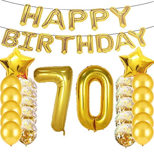 Sweet 70th Birthday Decorations Party Supplies,Gold Number