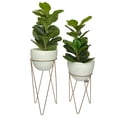 thumbnail image 1 of Macetas Blancas Con Bases Metal Doradas Modernas Minimalistas Macetas y Maceteros Estilo moderno elegante y minimalista, 1 of 4