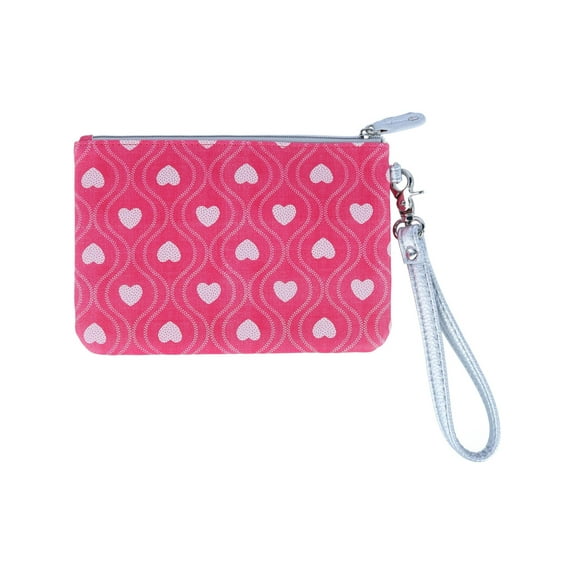 Buxton  Swervy Hearts Print Vegan Leather Wristlet Pouch (Women)