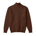 thumbnail image 6 of Wutalume Women's Casual High Neck Fleece Lined Knitted Sweater, Solid Color Loose Warm Top, Winter Pullover for Cold Days and Indoor Comfort,Coffee M, 6 of 8