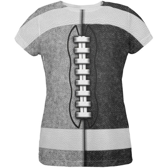 Fantasy Football Team Silver and Black All Over Womens T Shirt Multi MD