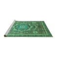 thumbnail image 2 of Ahgly Company Machine Washable Indoor Rectangle Abstract Turquoise Blue Modern Area Rugs, 3' x 5', 2 of 4