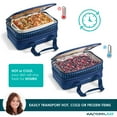 thumbnail image 4 of Rachael Ray Expandable Extra Large Insulated Casserole Carrier for Hot or Cold Food, Navy Gingham, 4 of 6