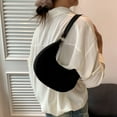 thumbnail image 4 of Women Small Hobo Bag Retro Crescent Shoulder Bag Felt Casual Phone Purse for Daily Outings Work Travel Parties, 4 of 8