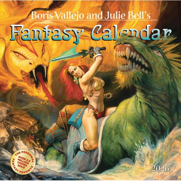 Boris Vallejo and Julie Bell's Fantasy Wall Calendar 2026: A Year of Classic Images for 2026, (Paperback)