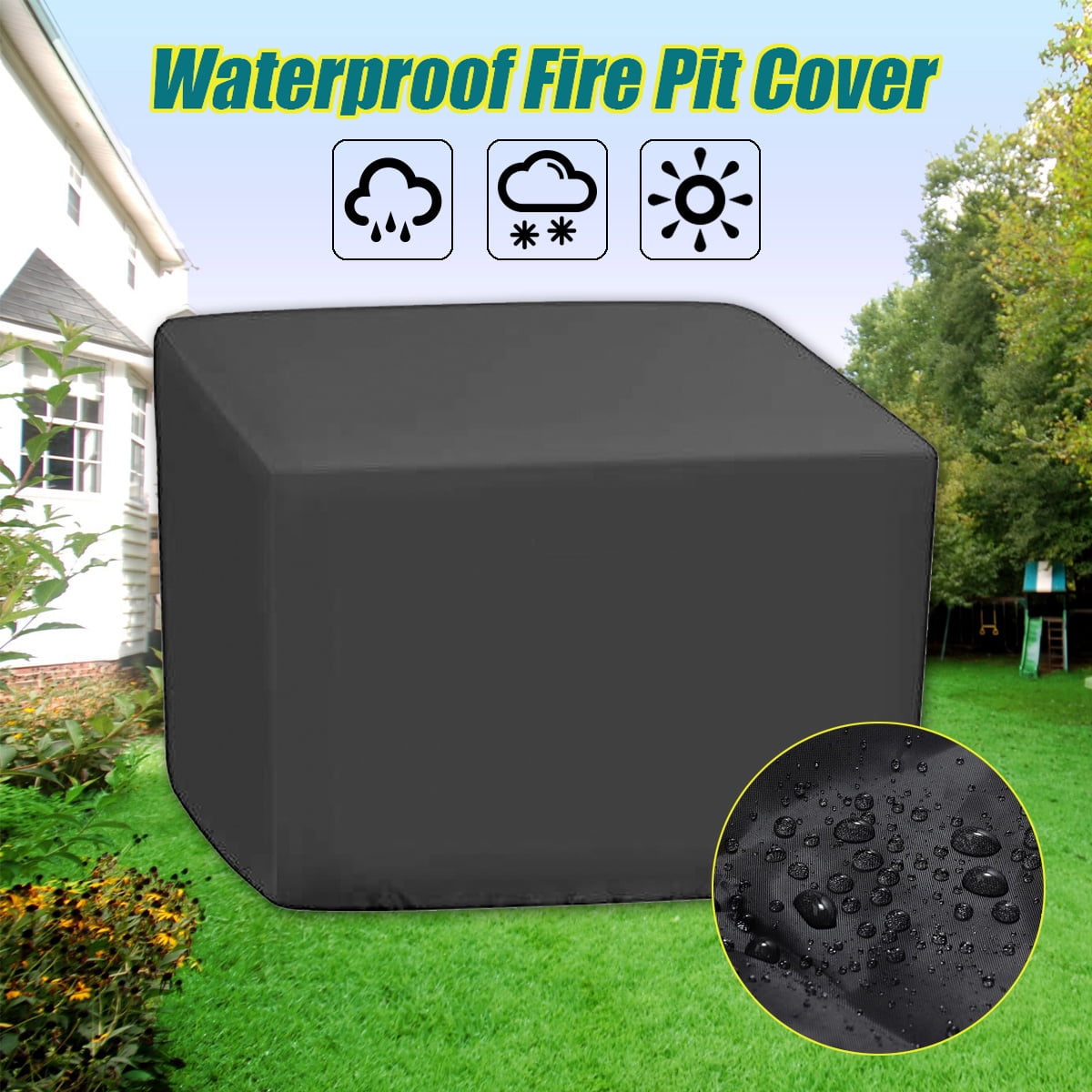 32 Square Fire Pit Table Cover Tough, Square Fire Pit Table Cover