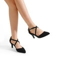 thumbnail image 7 of DREAM PAIRS Women's Closed Pointed Toe Dress Pumps Comfort Kitten Mid Heels Cross Strap Wedding Party Dance Shoes, 7 of 7