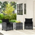 thumbnail image 5 of Topcobe 5 Piece Patio Rattan Furniture with 2 Ottomans and Tempered Glass Coffee Table, Outdoor Patio Furniture for Garden Backyard Pool Deck-Black, 5 of 9