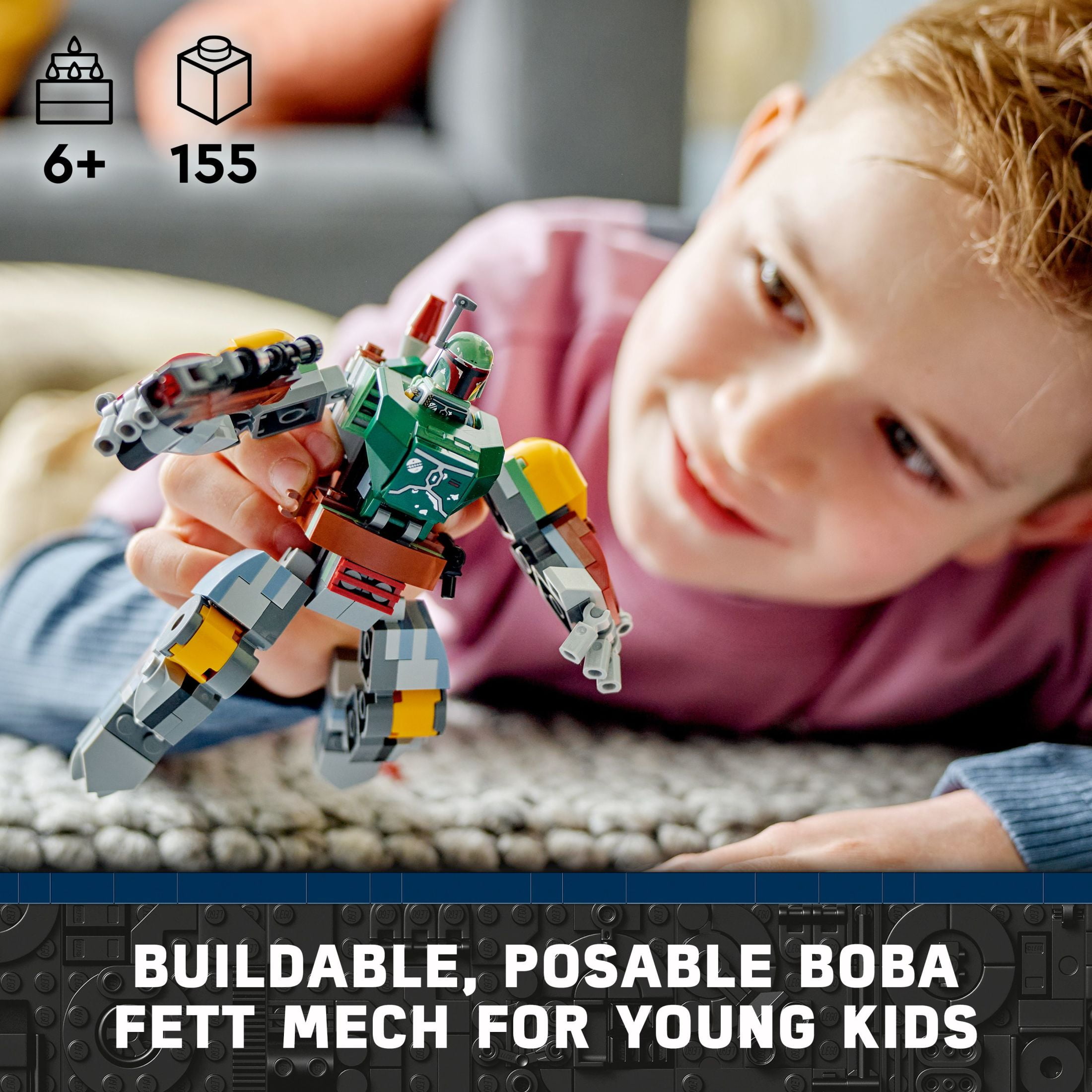 LEGO Star Wars Boba Fett Mech 75369 Buildable Star Wars Action Figure, this Posable Mech Inspired by the Iconic Star Wars Bounty Hunter Features a Buildable Shield, Stud Blaster and Jetpack