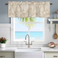 thumbnail image 4 of Beige Coastal Window Valance for Kitchen, Nautical Starfish Octopus Coral Summer Rod Pocket Short Curtain for Small Windows, Light Filtering Decorative Valance, 42 x 12 Inch, 4 of 9