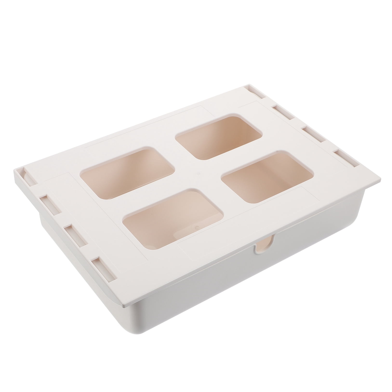 Pretyzoom 1Pc Hidden Drawer Box White Under Desk Storage Container for Office and Home Organization