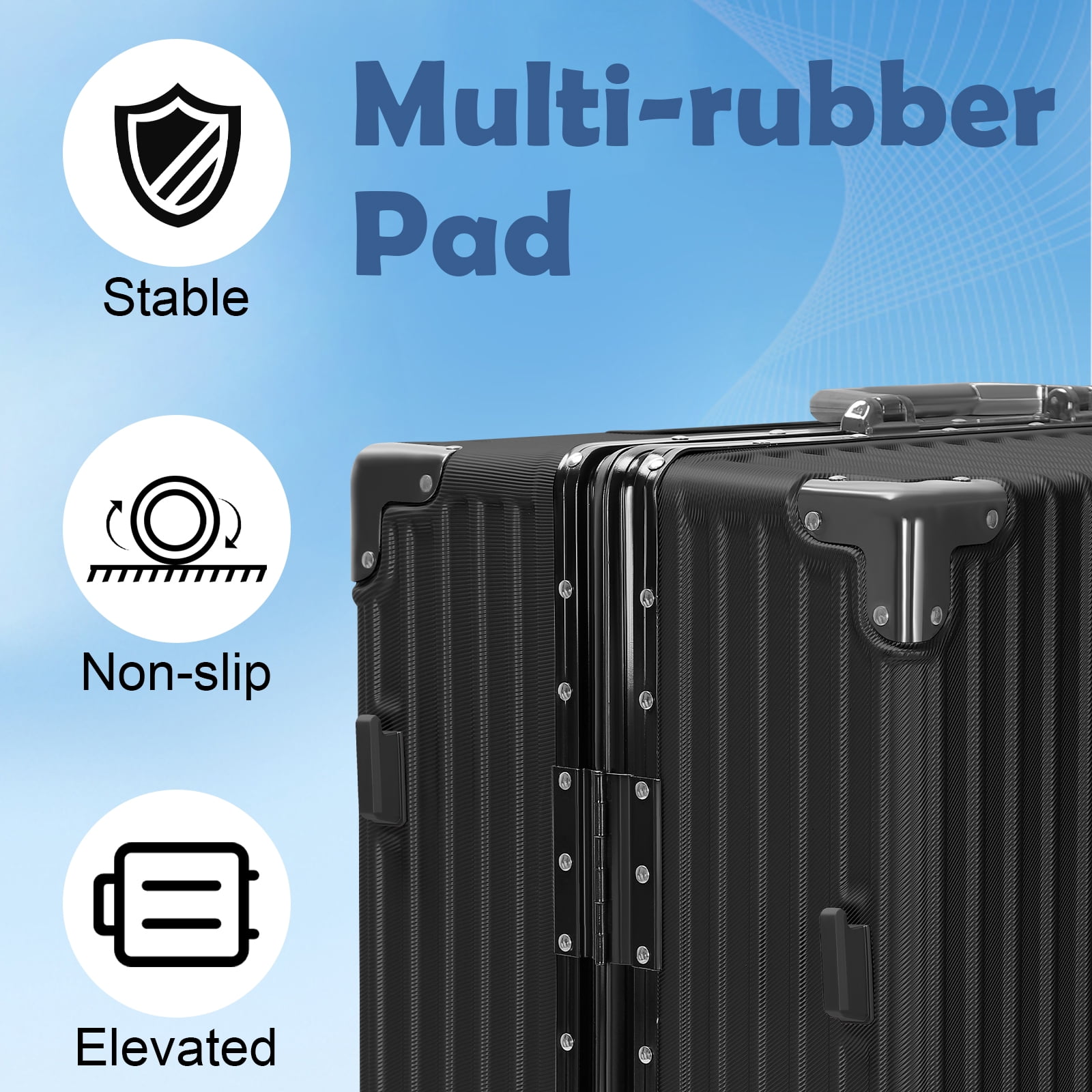 2-Piece Hardshell Luggage Set, 20& 28" Aluminum Frame Hardshell Spinner Luggage, Airline Approved Carry-On Luggage, TSA Lock, 360° Quiet Wheels, Large Suitcase for Travel