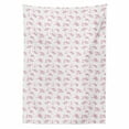 thumbnail image 2 of Eiffel Tablecloth, Spring Inspiration Pink Flowers Bouquet and Paris Landmark on Polka Dots, Rectangle Satin Table Cover for Dining Room and Kitchen, 60" X 84", Pale Pink Green White, by Ambesonne, 2 of 2