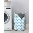 thumbnail image 3 of Abstract Laundry Bag, Hexagons with a Dashed Look Geometric Grunge Pattern, Hamper Basket with Handles Drawstring Closure for Laundromats, 13" x 19", Sky Blue Azure Blue, by Ambesonne, 3 of 4