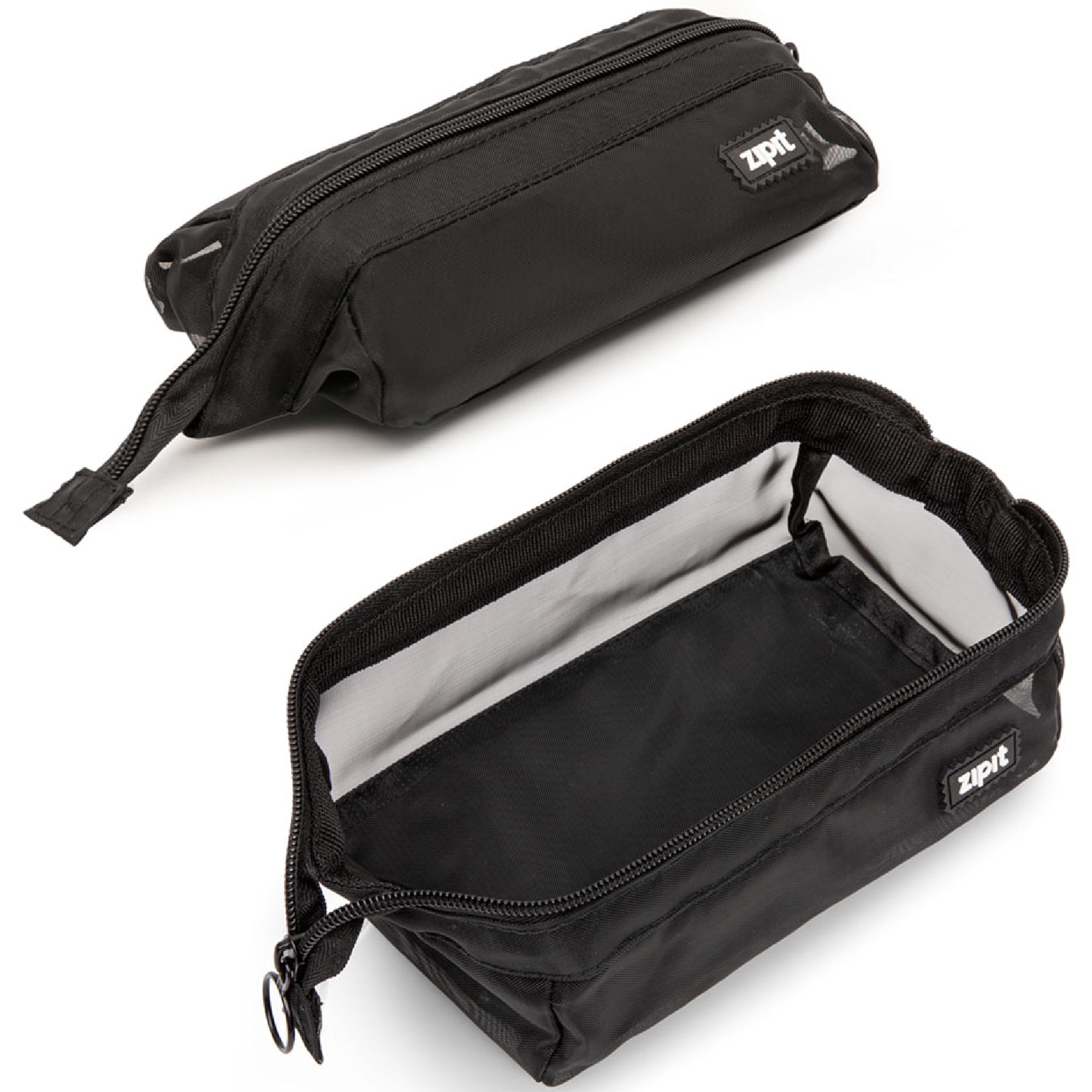 ZIPIT: Lenny Pencil Case - Mesh Black - Large Storage Capacity Zipper Pouch, Makeup-Stationery Bag, School-Travel, Washable Quick Dry, Kid-Teen-Adult