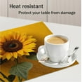 thumbnail image 4 of Placemats Set of 6 Florals Sunflowers Place Mats 12x18 Inch Heat Resistant Linen Placemats Washable Kitchen Table Place Mat Decoration Rectangle Table Runners for Home Party, 4 of 6