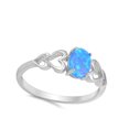 thumbnail image 4 of CHOOSE YOUR COLOR Blue Simulated Opal Oval Heart Cutout Promise Ring .925 Sterling Silver CZ Female Size 11, 4 of 4