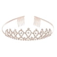 thumbnail image 3 of Conjunto de velo y corona para novia, corona de aleación para fiesta, suministros de despedida de soltera, accesorios de decoración, conjunto 1, 3 of 5